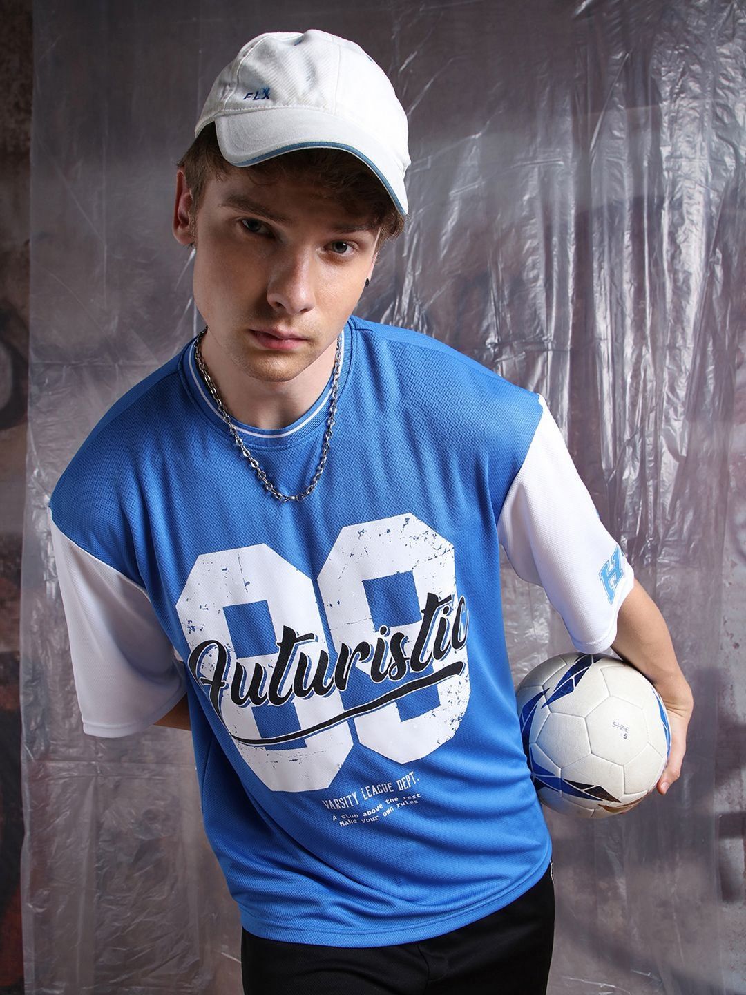 Hubberholme Men Streetletics Typography Printed Round Neck Relaxed Fit Mesh T-shirt