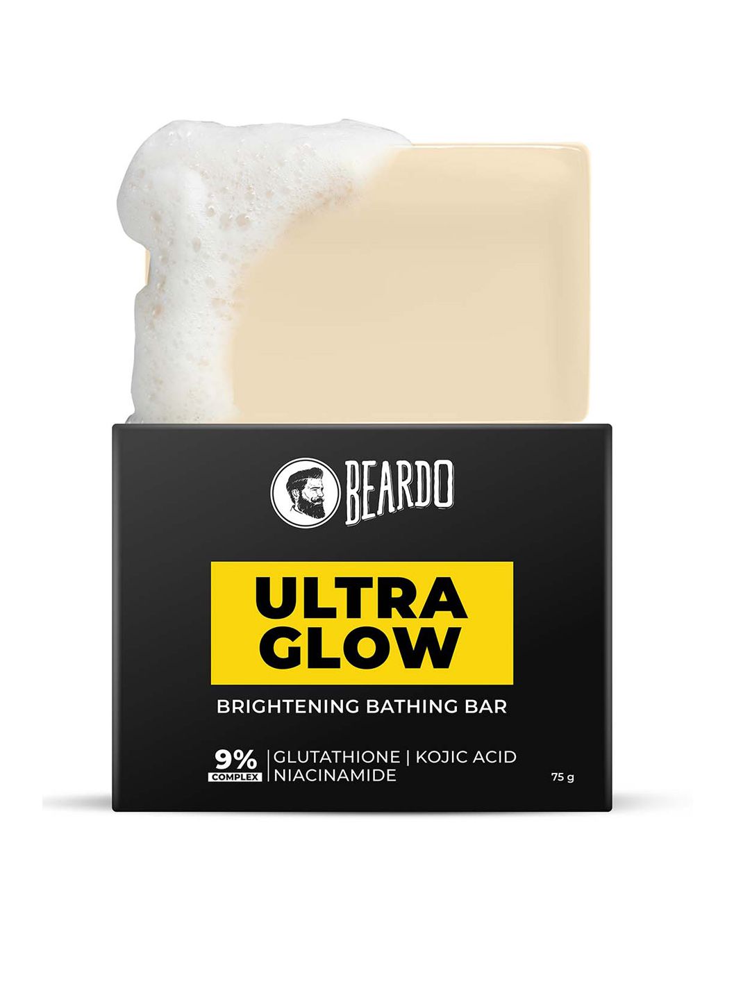 BEARDO Men Ultraglow Brightening Soap with Kojic Acid & Niacinamide - 75 g