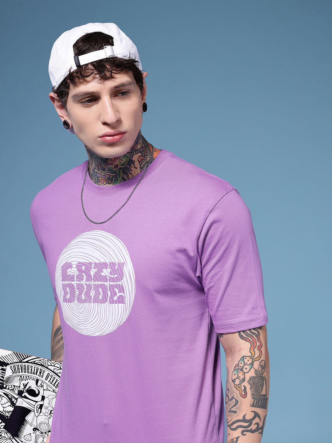HERE&NOW Typography Printed Pure Cotton T-shirt