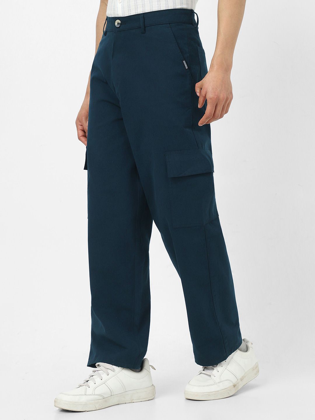 Urbano Fashion Men Loose Baggy Fit Solid Cargo Cotton Pant with 6 Pockets Non-Stretchable