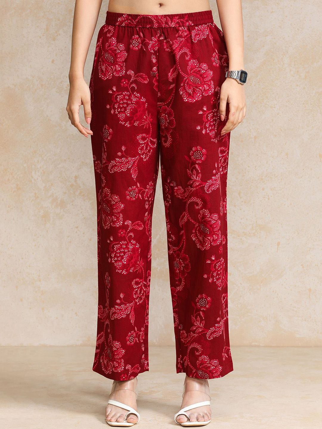 Women Ethnic Motifs Printed Regular Pure Cotton Kurta with Trousers 7