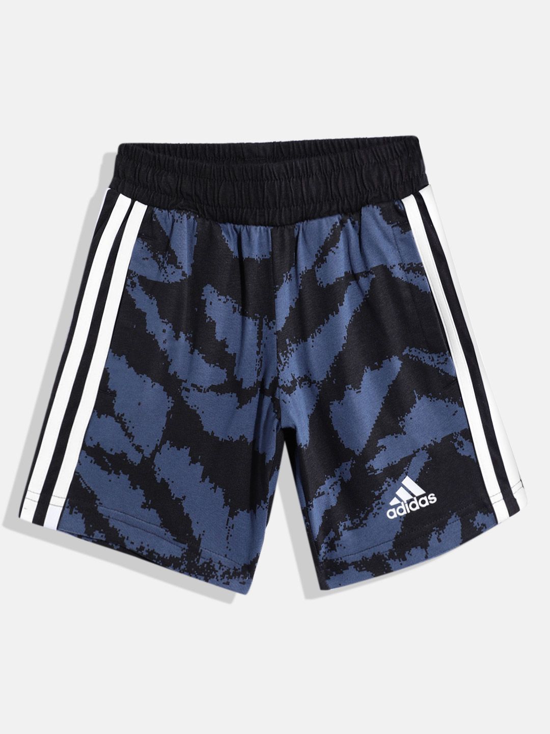 ADIDAS Boys Printed Side Striped Detail Pure Cotton Shorts