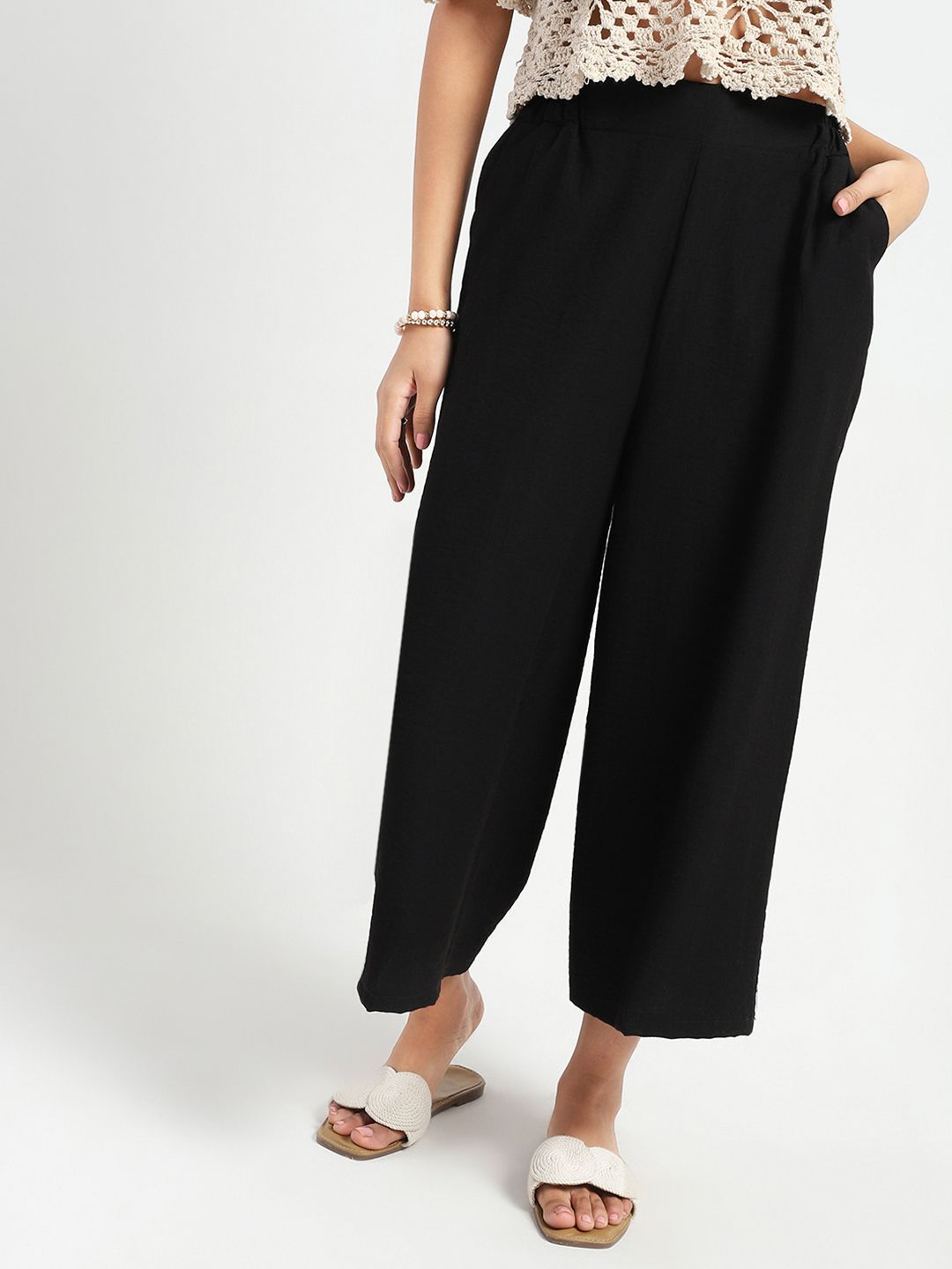StyleCast X SERA Women Smart Flared High-Rise Trousers