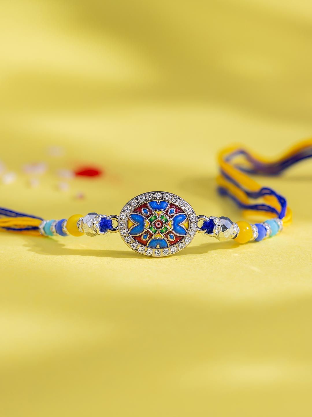 Buy Artisan Enameled Designer Thread Rakhi For Brother -  - Accessories for Men