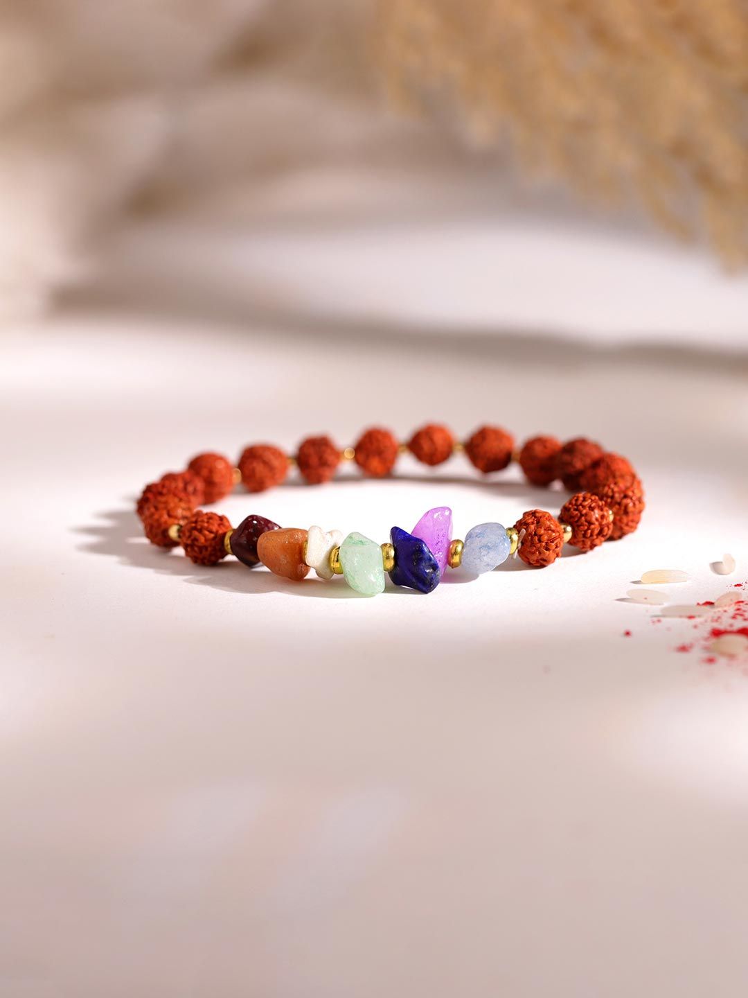Sacred Rudraksha Beaded Bracelet Rakhi For Brother