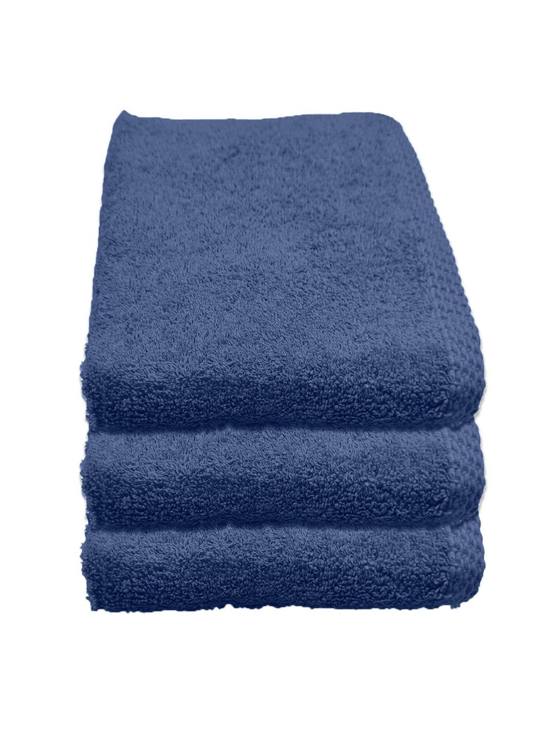 Status Blue Pure Cotton Hand Towels Set of 3 - 80 CM X 40 CM