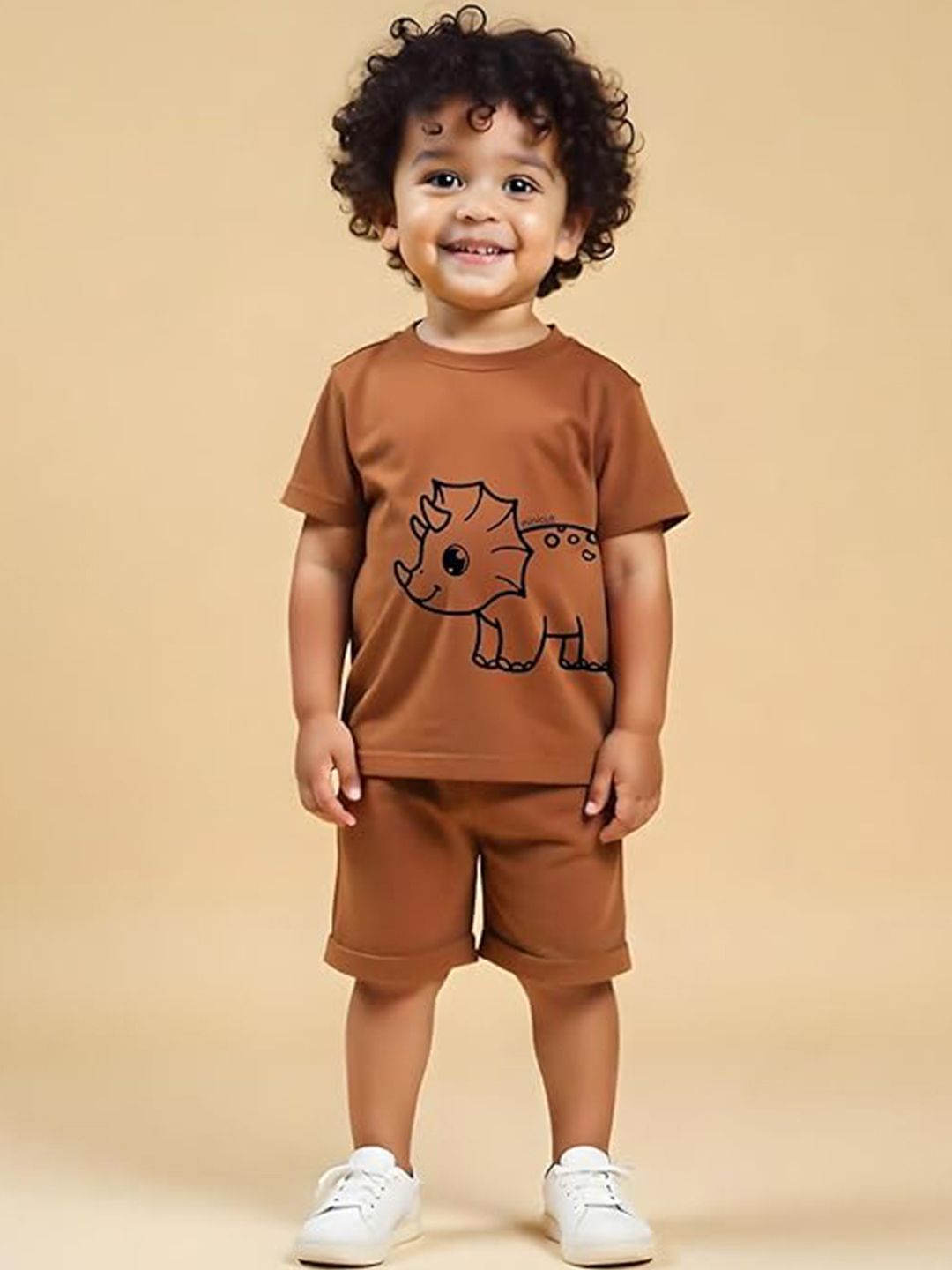 x2o Kids Printed Pure Cotton Sleeveless T-shirt With Shorts