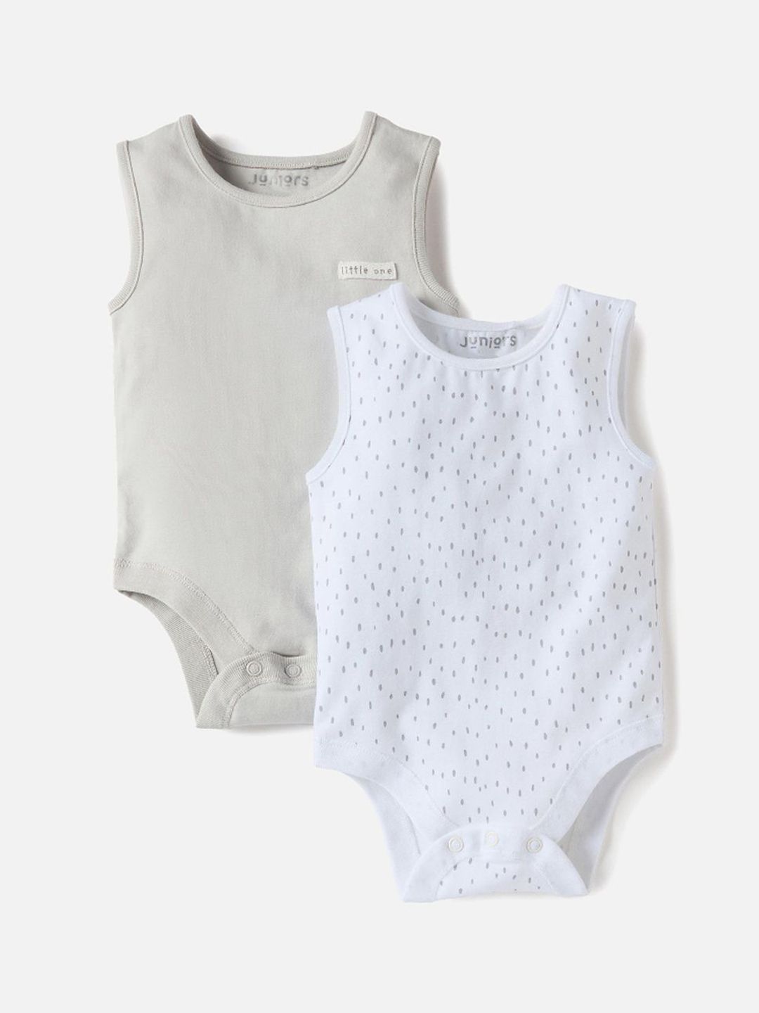 Juniors by Babyshop Boy Pack Of 2 Assorted Round Neck Cotton Bodysuits
