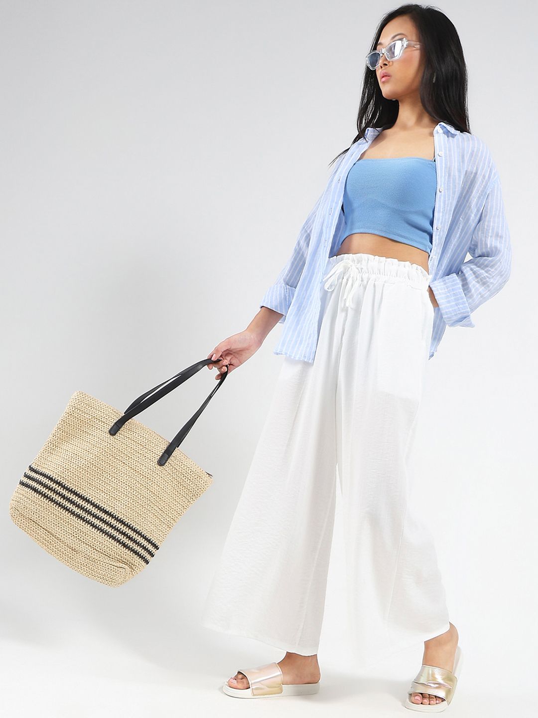 Sera Women Relaxed Flared High-Rise Wide Leg Trousers