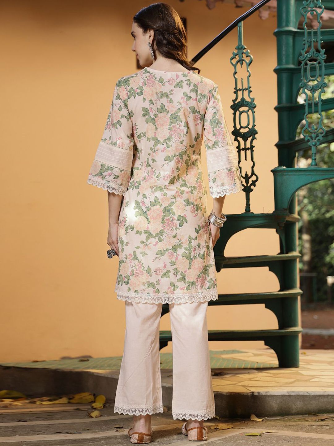 Floral Printed Cotton Tunic & Trousers Co-Ord Set 7