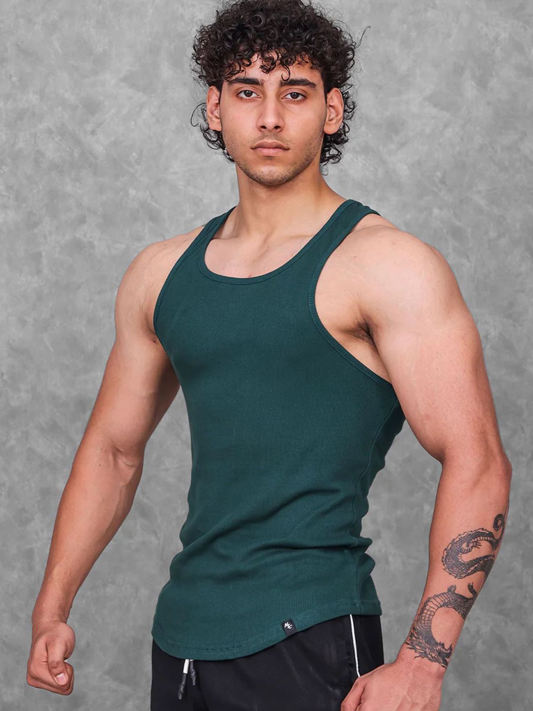 Buy New Theory Muscle Up Ribbed Tank Green NTC01MURT01 Green S -  - Apparel for Men