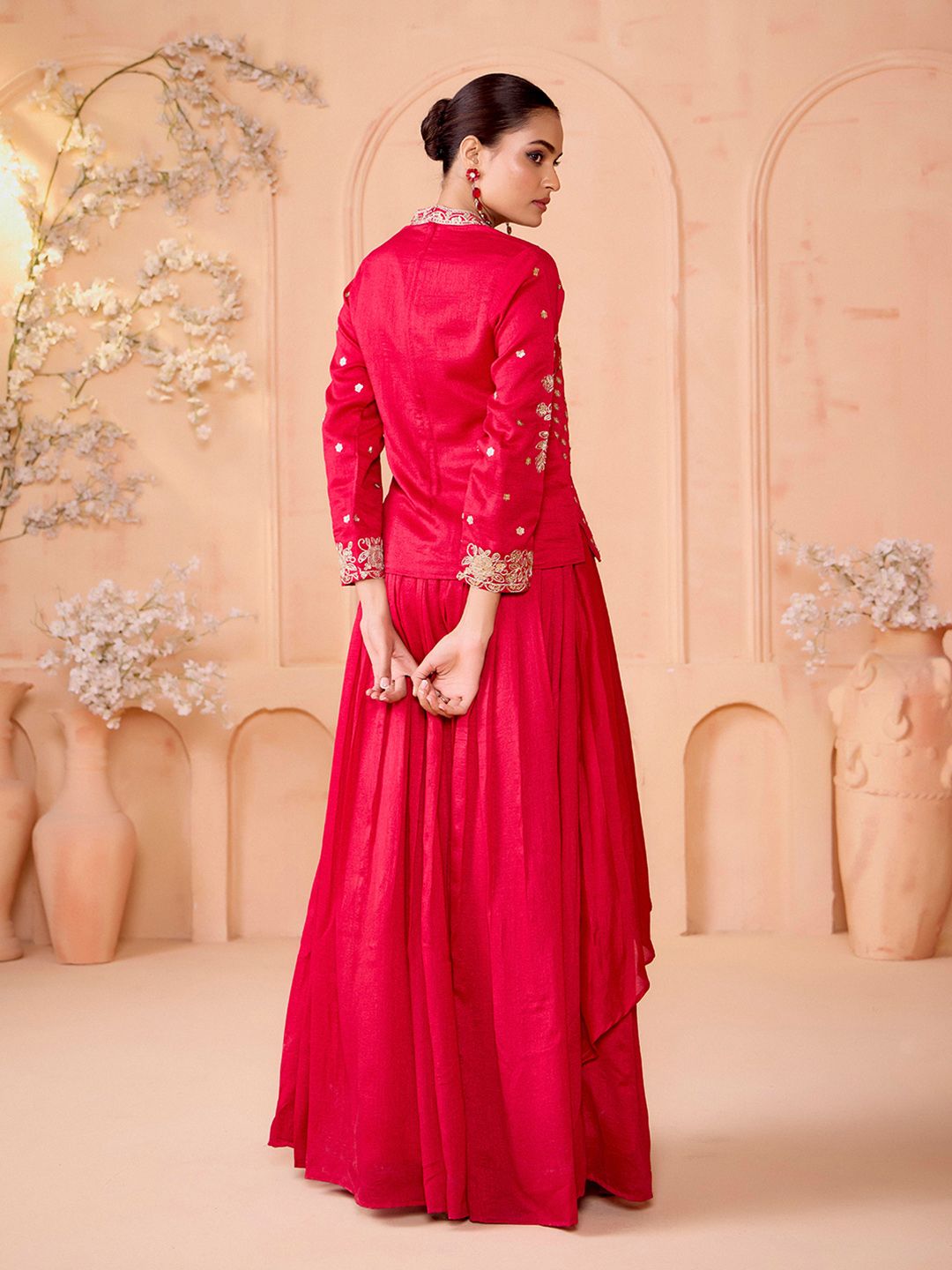 Embroidered Ready To Wear V-Neck Lehenga & Choli 6