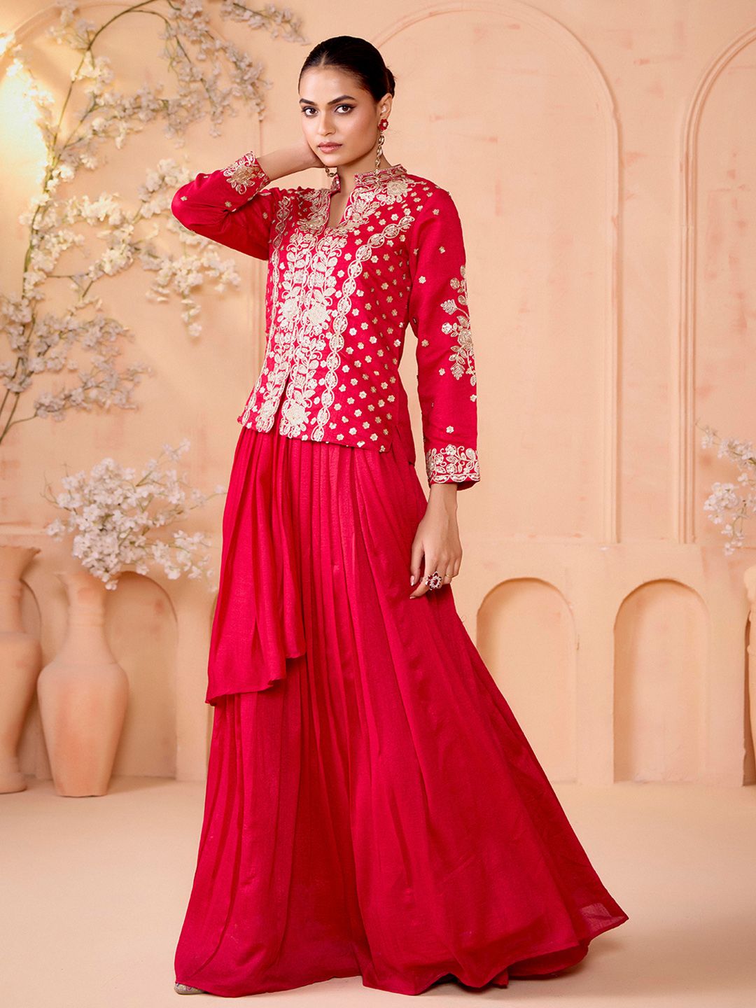 Embroidered Ready To Wear V-Neck Lehenga & Choli 5