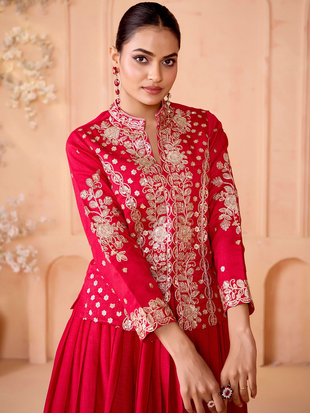 Embroidered Ready To Wear V-Neck Lehenga & Choli 2