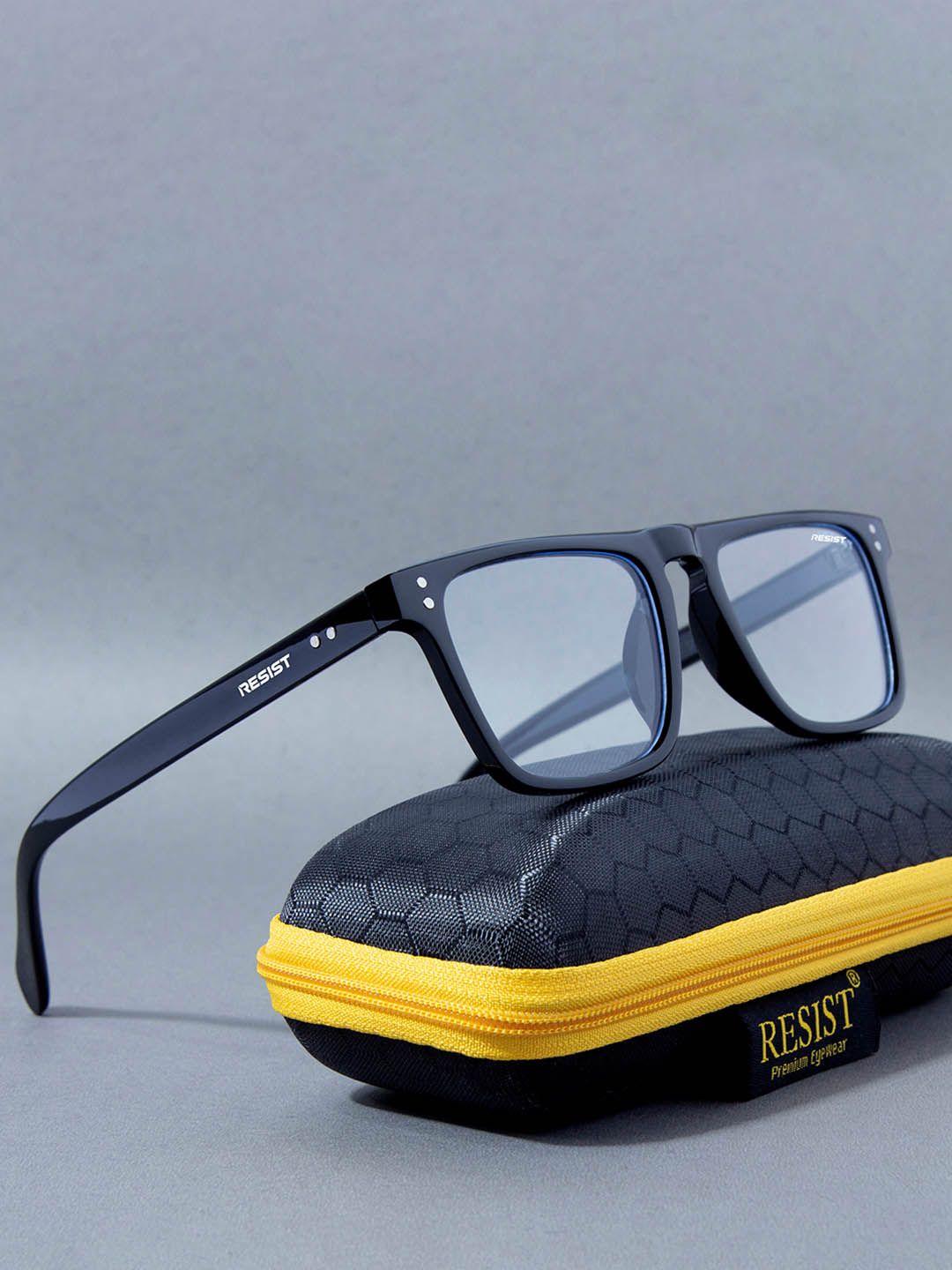 RESIST EYEWEAR UNISEX Black Clear UV Protected Square Sunglasses