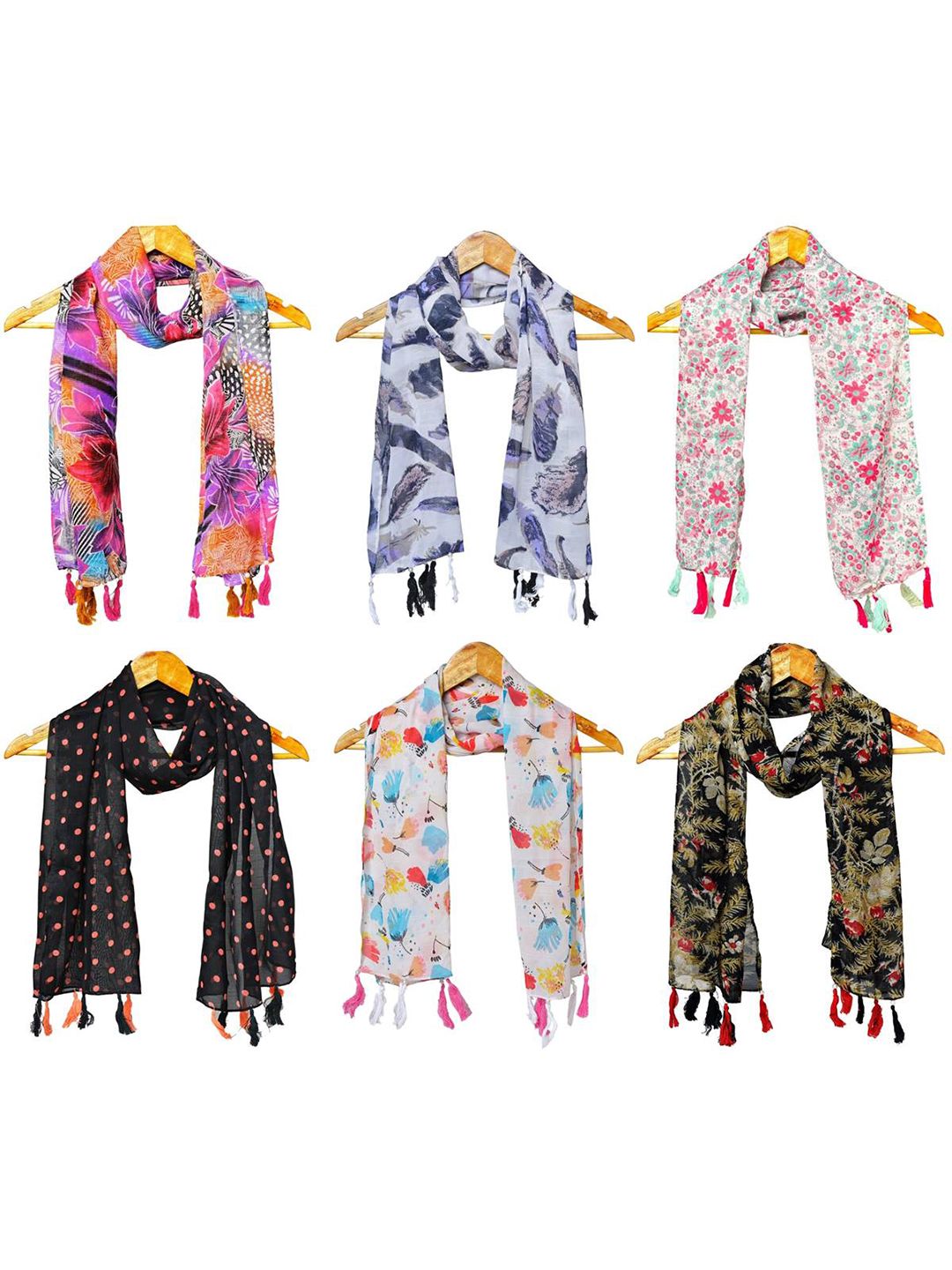 Buy StoleVilla Women Pack Of 6 Printed Scarf -  - Accessories for Women