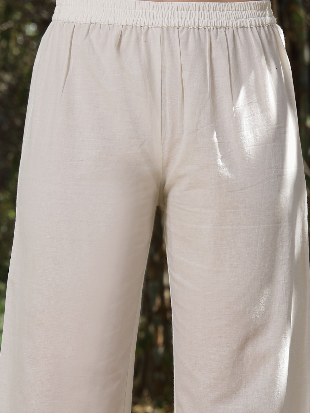 Hem Design V Neck Pure Cotton Tunic With Palazzo Co-Ords 4