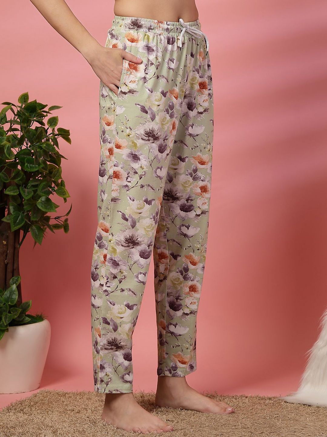 ETC X fwd Printed Pure Cotton High-Rise Lounge Pant
