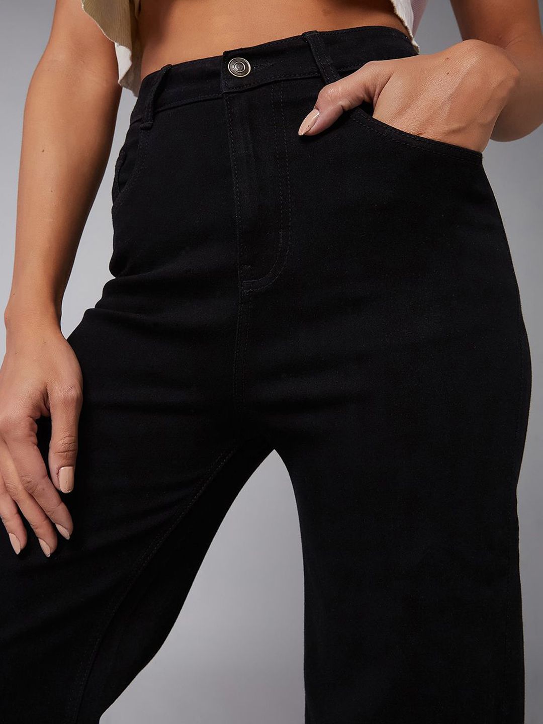 Women Wide Leg High-Rise Cotton Stretchable Jeans 6