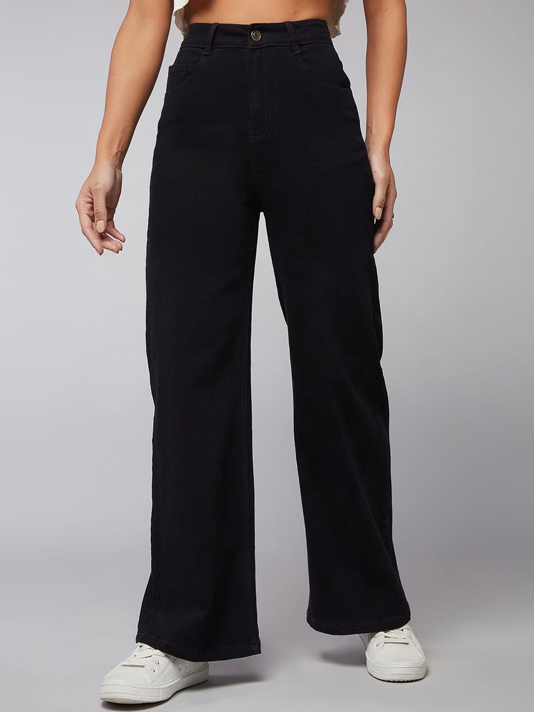 Women Wide Leg High-Rise Cotton Stretchable Jeans 2