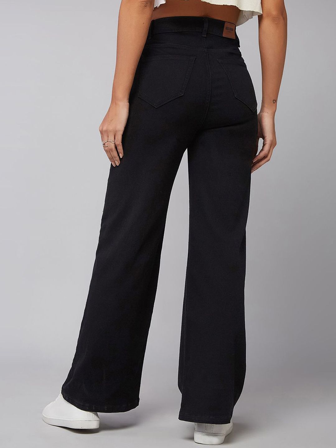 Women Wide Leg High-Rise Cotton Stretchable Jeans 4
