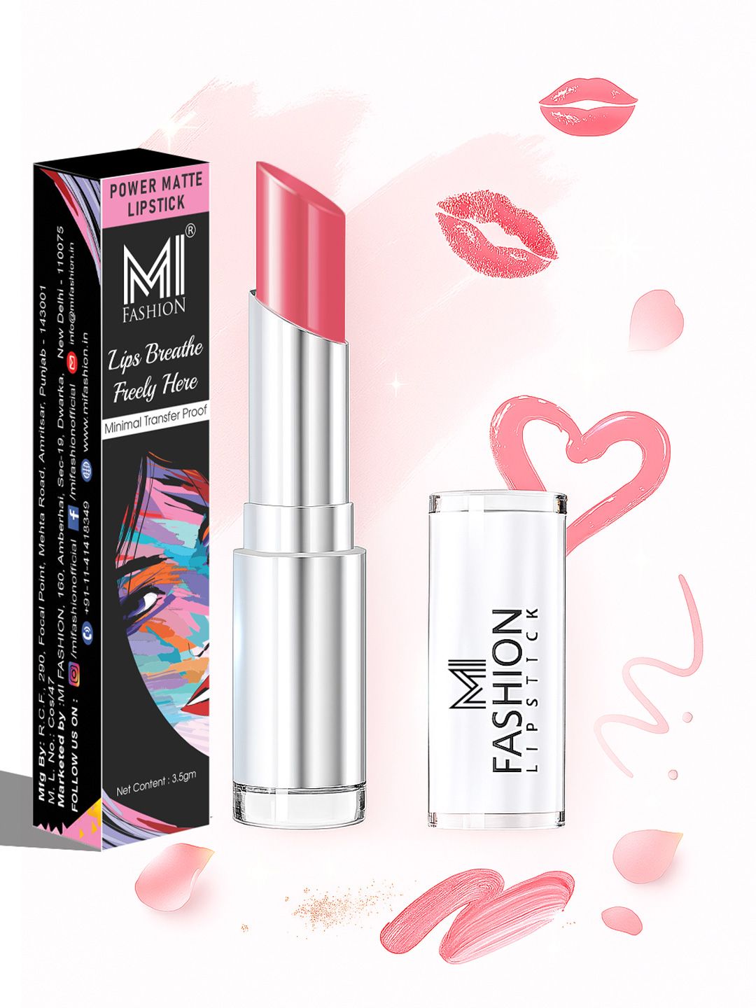 MI FASHION Soft Matte Peach Lipstick Smudge Resistant Lightweight Lip Color