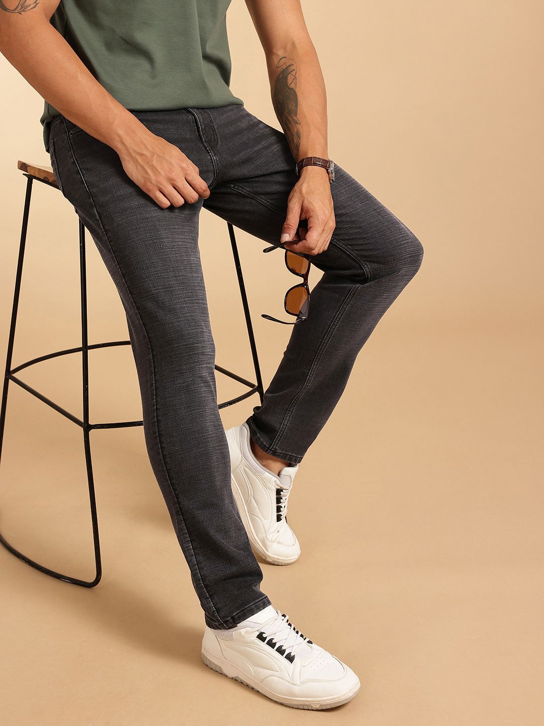 French Connection Men Slim Fit Mid-Rise Stretchable Jeans