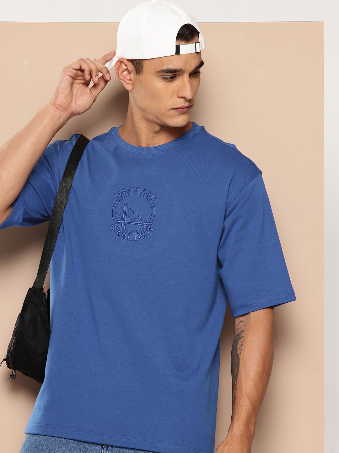 NBA Men Golden State Warriors Oversized Pure Cotton T-shirt