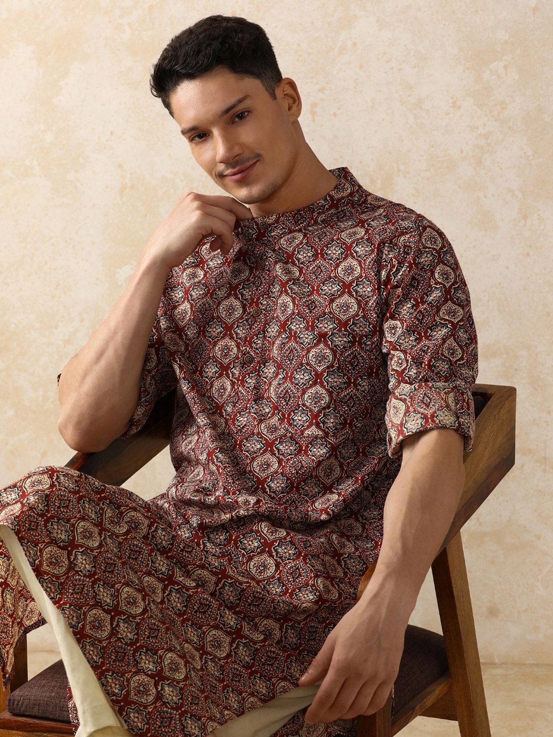 Moara Floral Printed Straight Pure Cotton Long Kurta