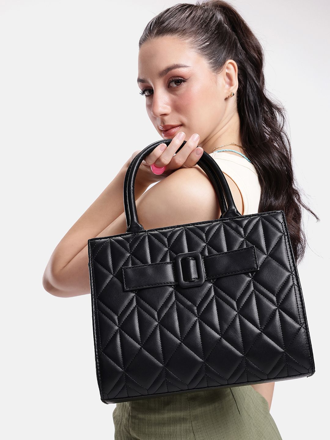 Buy DressBerry Quilted Medium Structured Satchel Bag -  - Accessories for Women