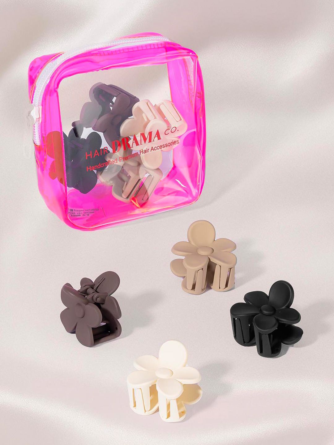 Buy Hair Drama Co. Women Set Of 4 Pastel Shades Flower Hair Claw Hawaiian Small Clips -  - Accessories for Women