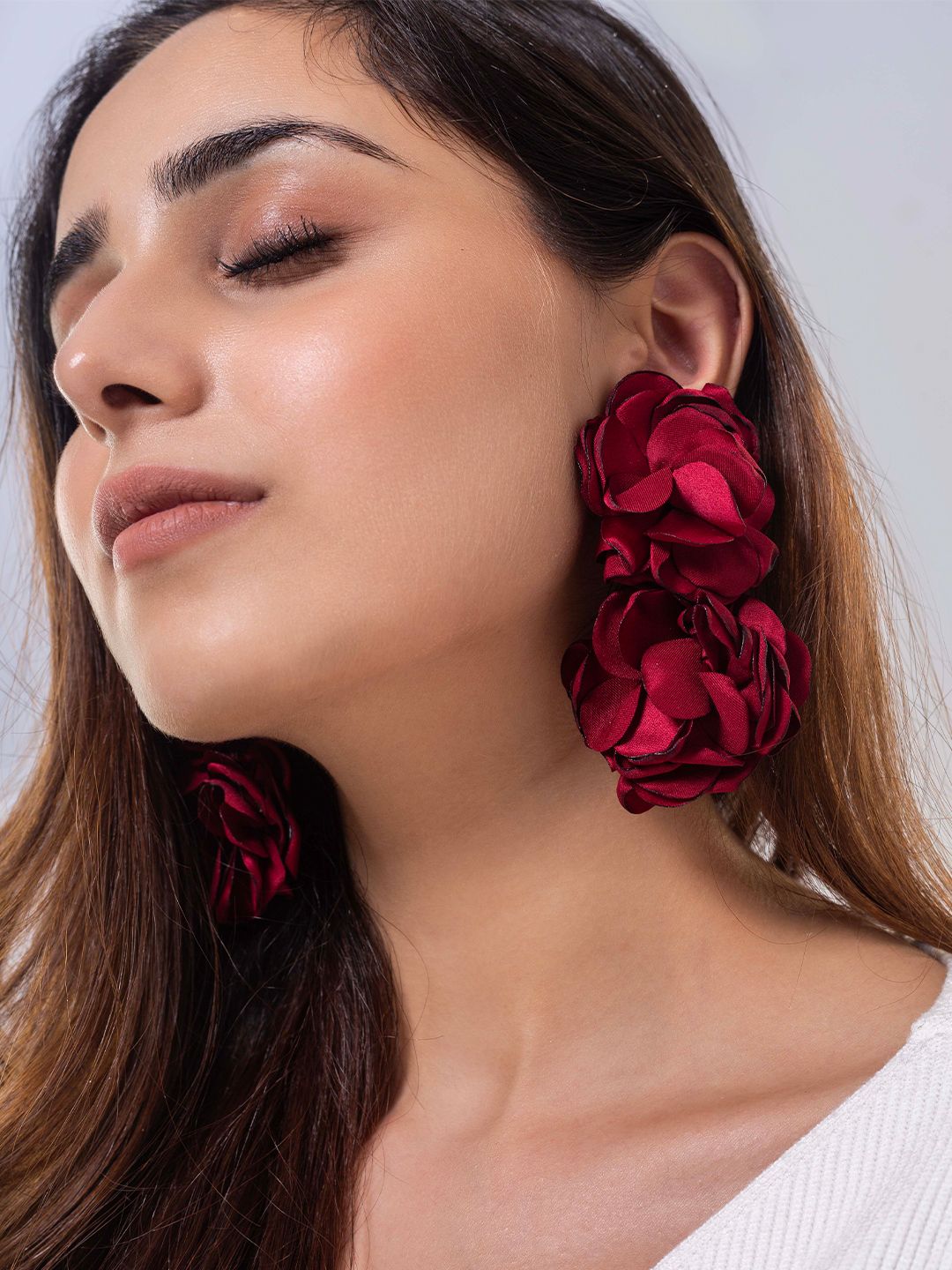 MINJI AND CO. Gold Plated Floral Shaped Drop Earrings