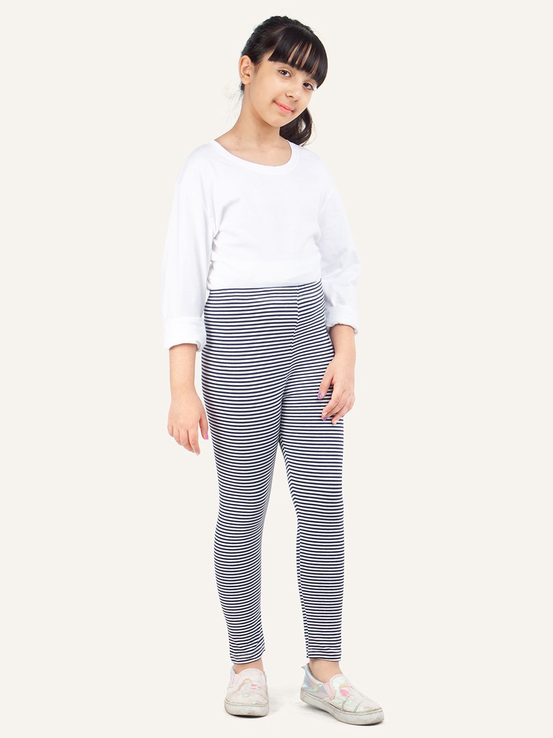 Girls Pack Of 3 Printed Cotton Ankle-Length Leggings 3