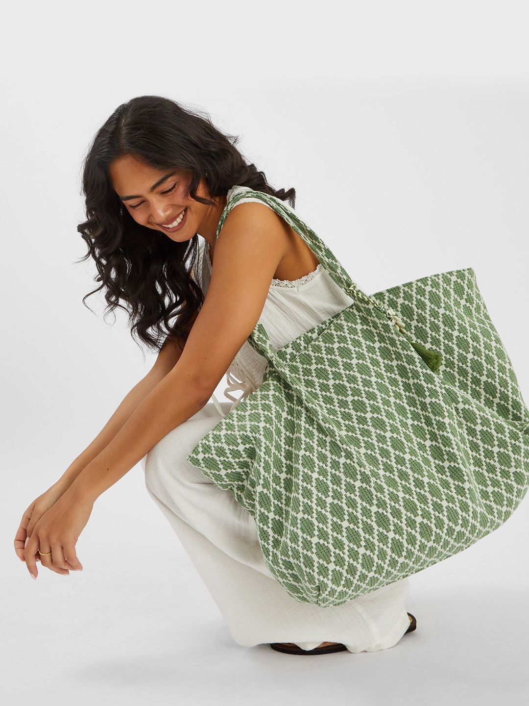 Buy Accessorize London Geometric Printed Oversized Shopper Tote Bag -  - Accessories for Women
