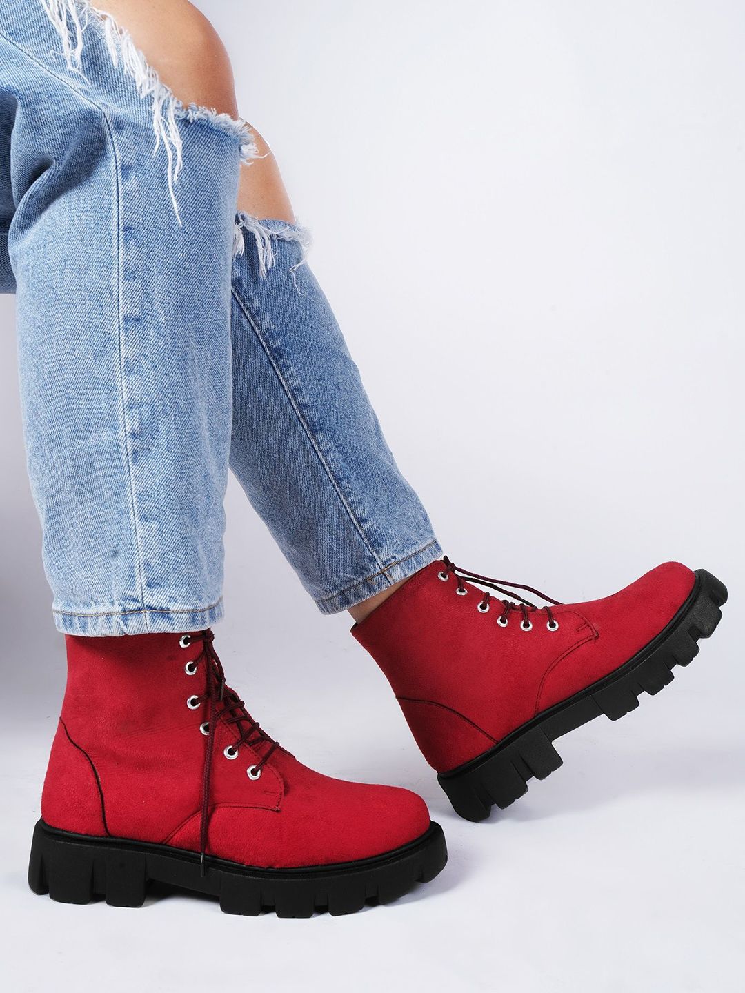TRYME Women Round-Toe High Top Regular Boots