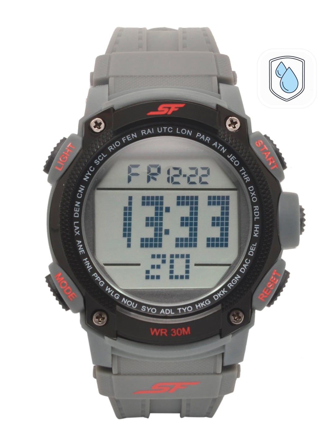 Sf Digital With Black Strap Watch For Men - Nt77073pp02