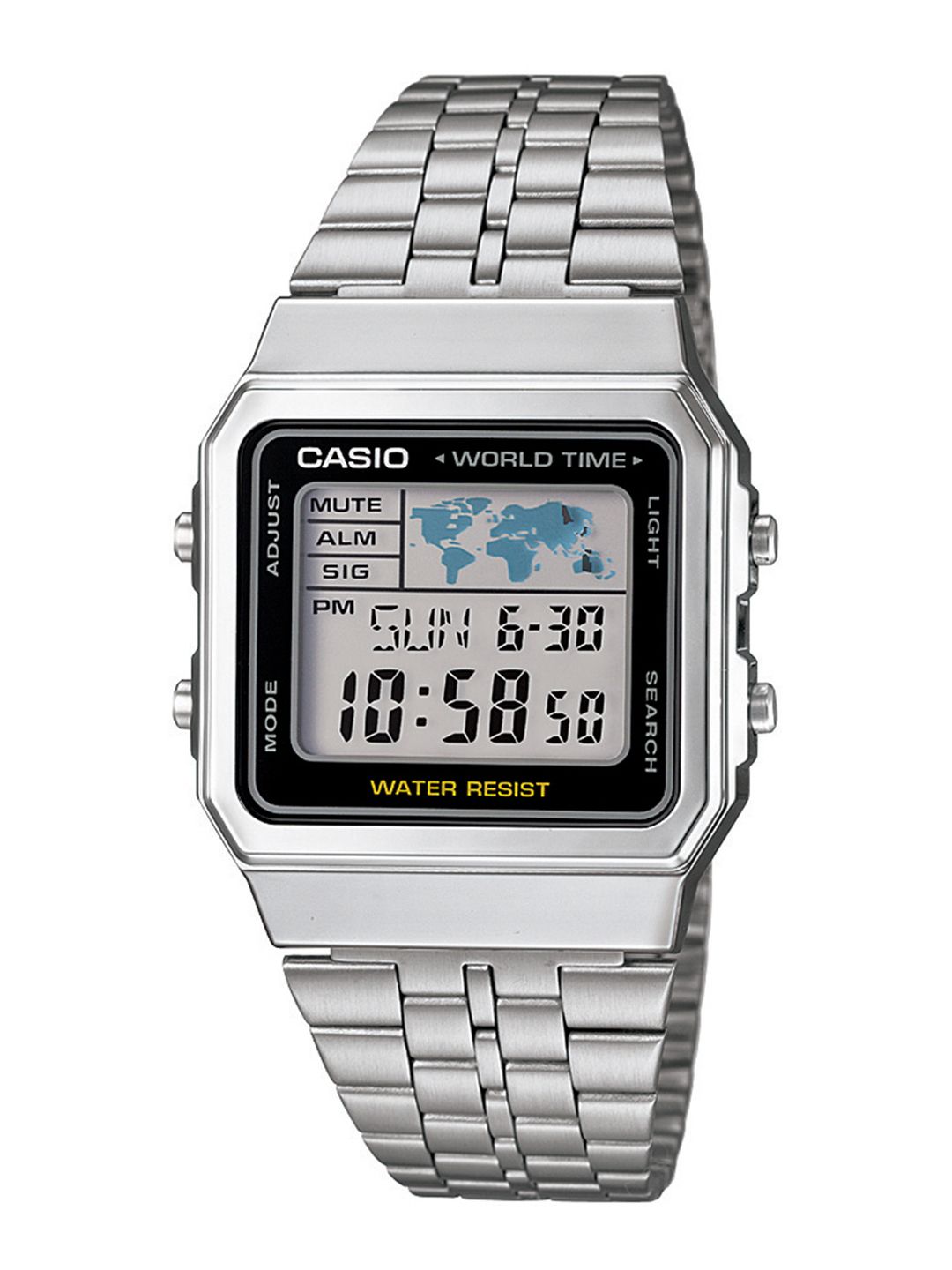 Buy CASIO Vintage A500WA 1DF Black Digital Dial Silver Stainless Steel Band D133 -  - Accessories for Unisex