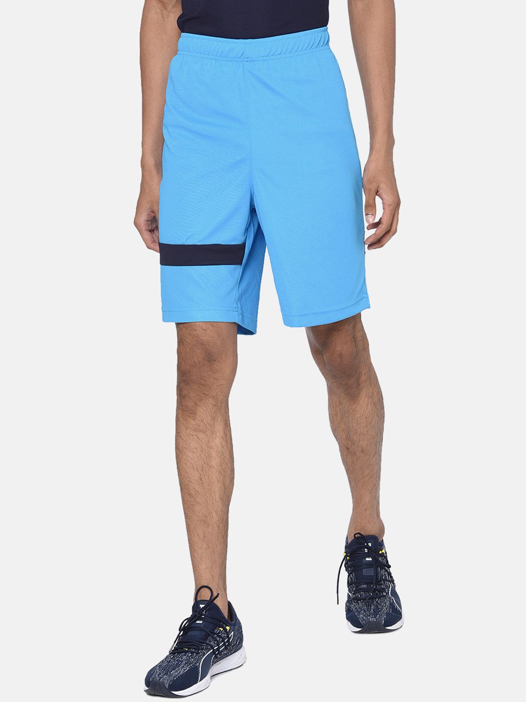 Puma Men Blue Solid Regular Fit Bleu Azur Sports Shorts
