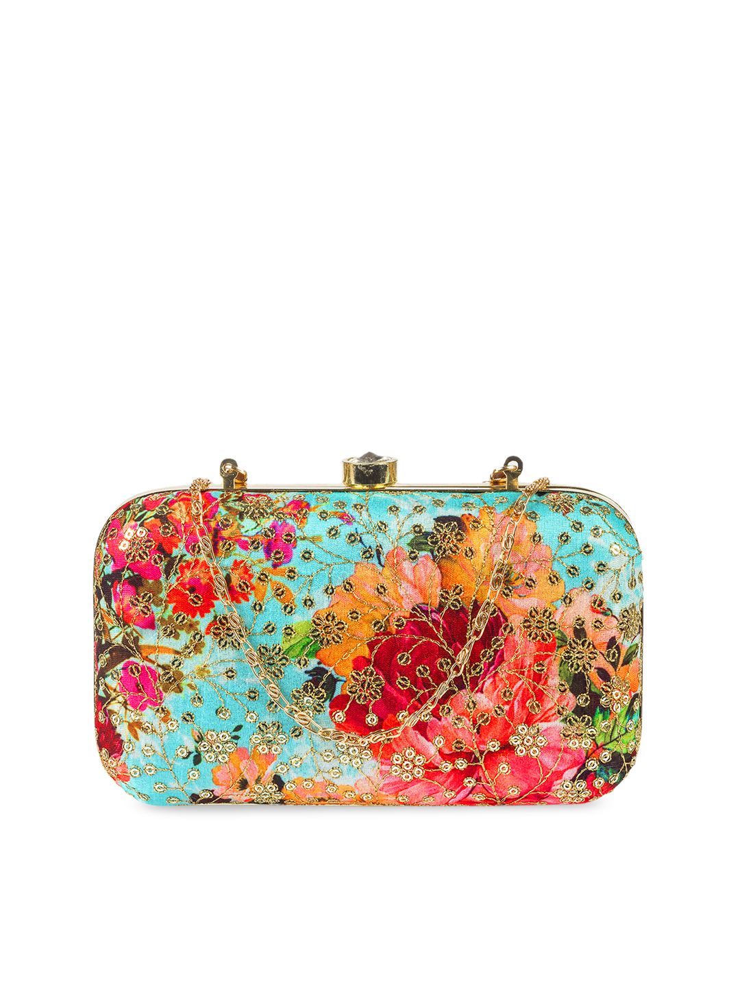 PARIZAAT BY SHADAB KHAN Blue & Red Embroidered Clutch