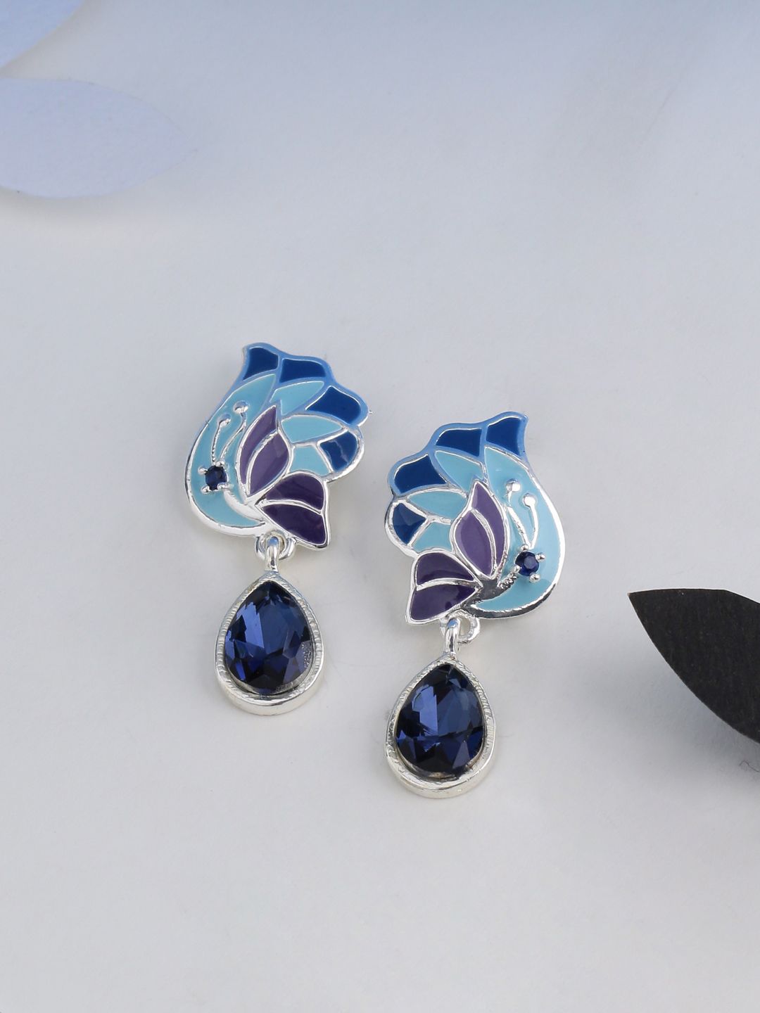 Butterfly Dew Drop Blue Earrings