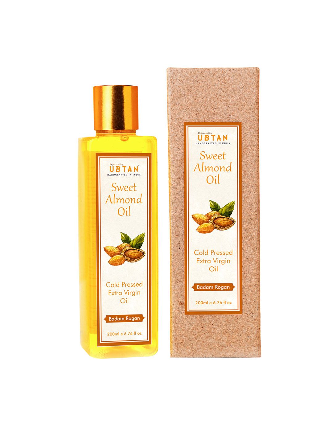 Rejuvenating UBTAN Unisex Cold Pressed Extra Virgin Sweet Almond Oil 200ml