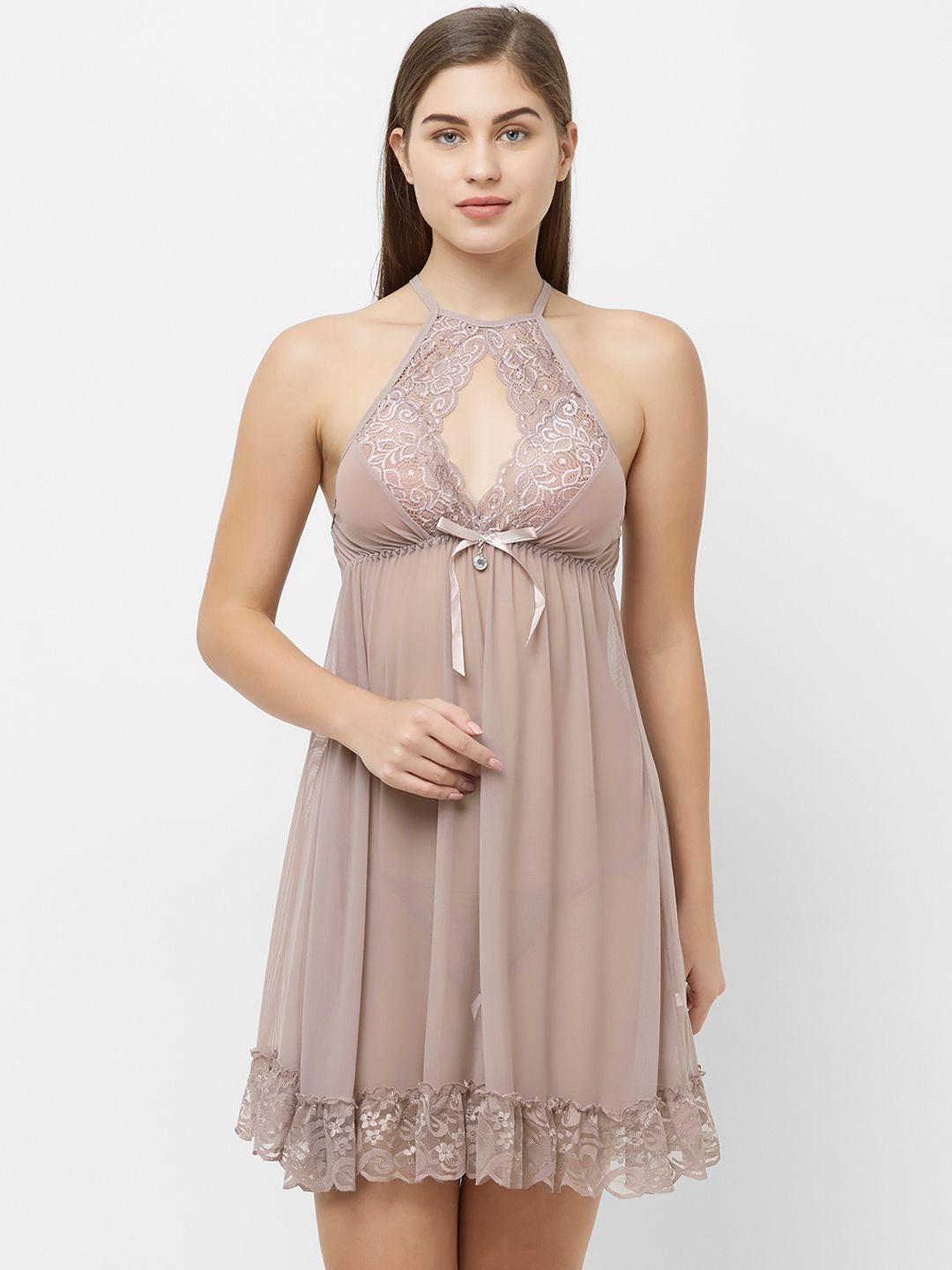 FashionRack Brown Solid Baby Doll 3021Brown
