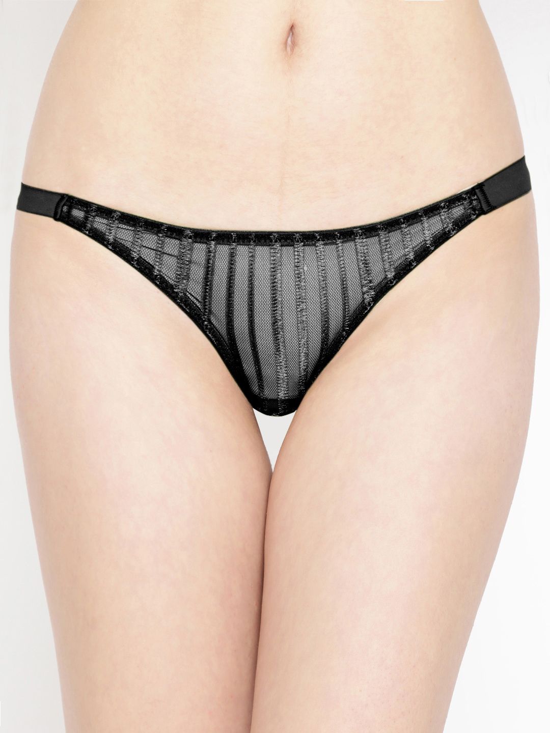 Aoba Women Black Self-Design Thongs AIP-19D