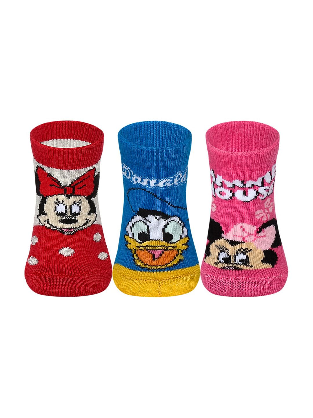 Supersox Kids Pack of 3 Disney Minnie & Friends Character Patterned Above Ankle-Length Socks