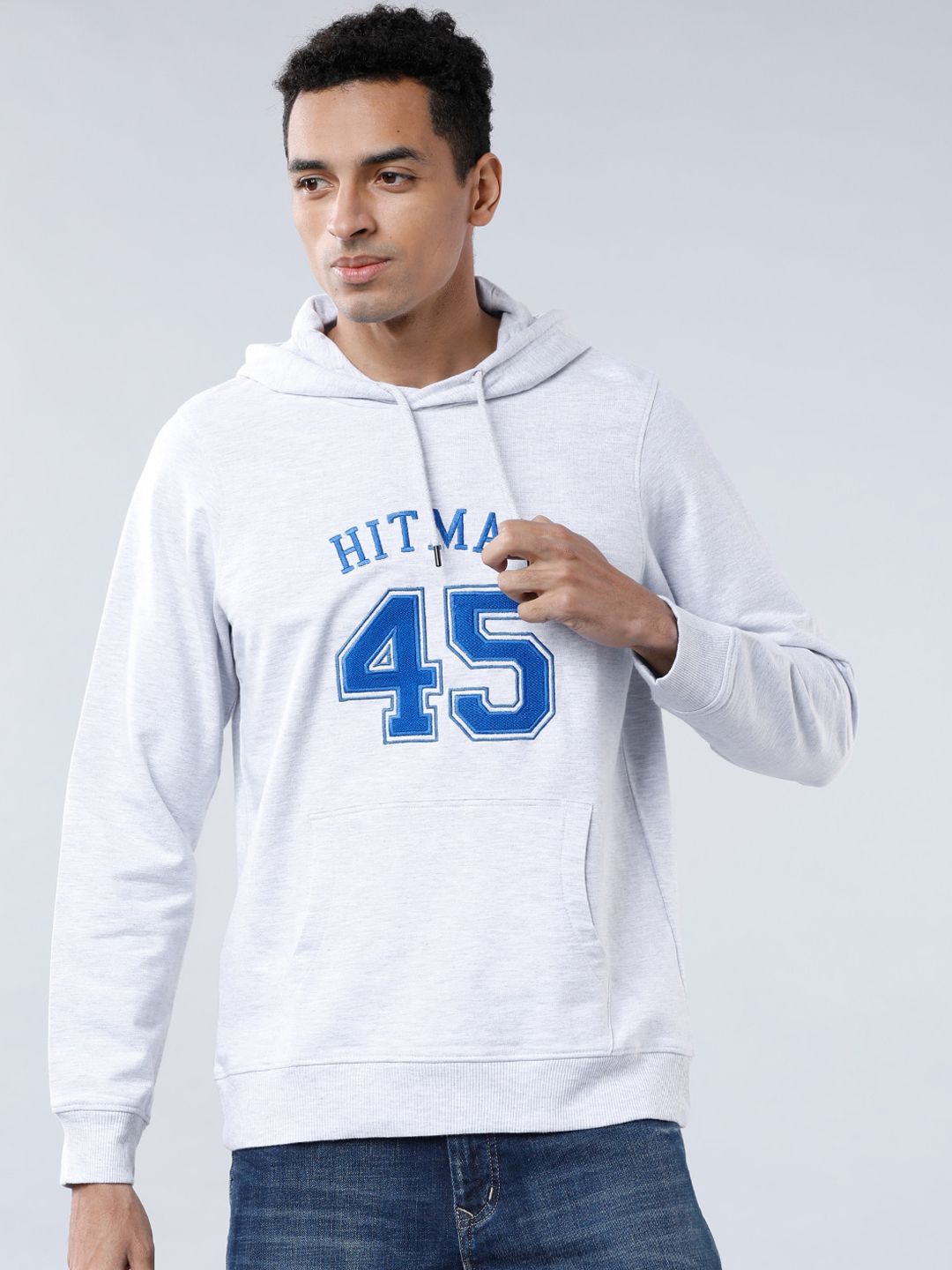 HIGHLANDER Men Grey Printed Hooded Sweatshirt
