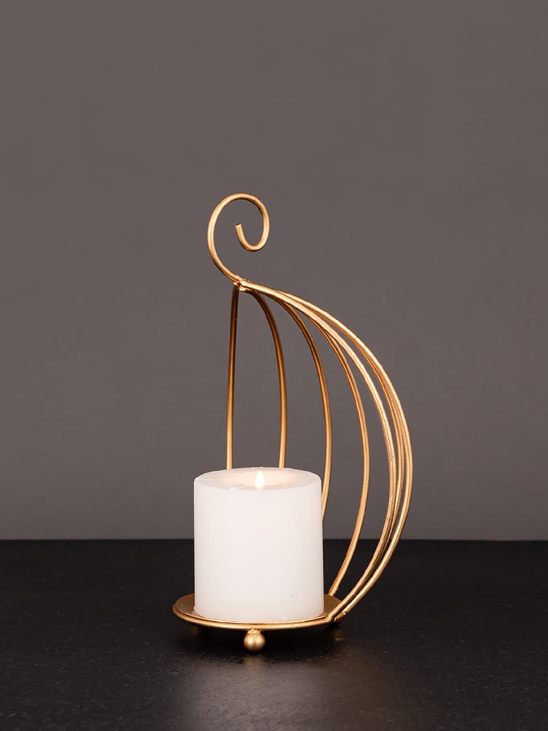 Buy Aapno Rajasthan Gold Toned Solid Handcrafted Candle Holder -  - Home for Unisex