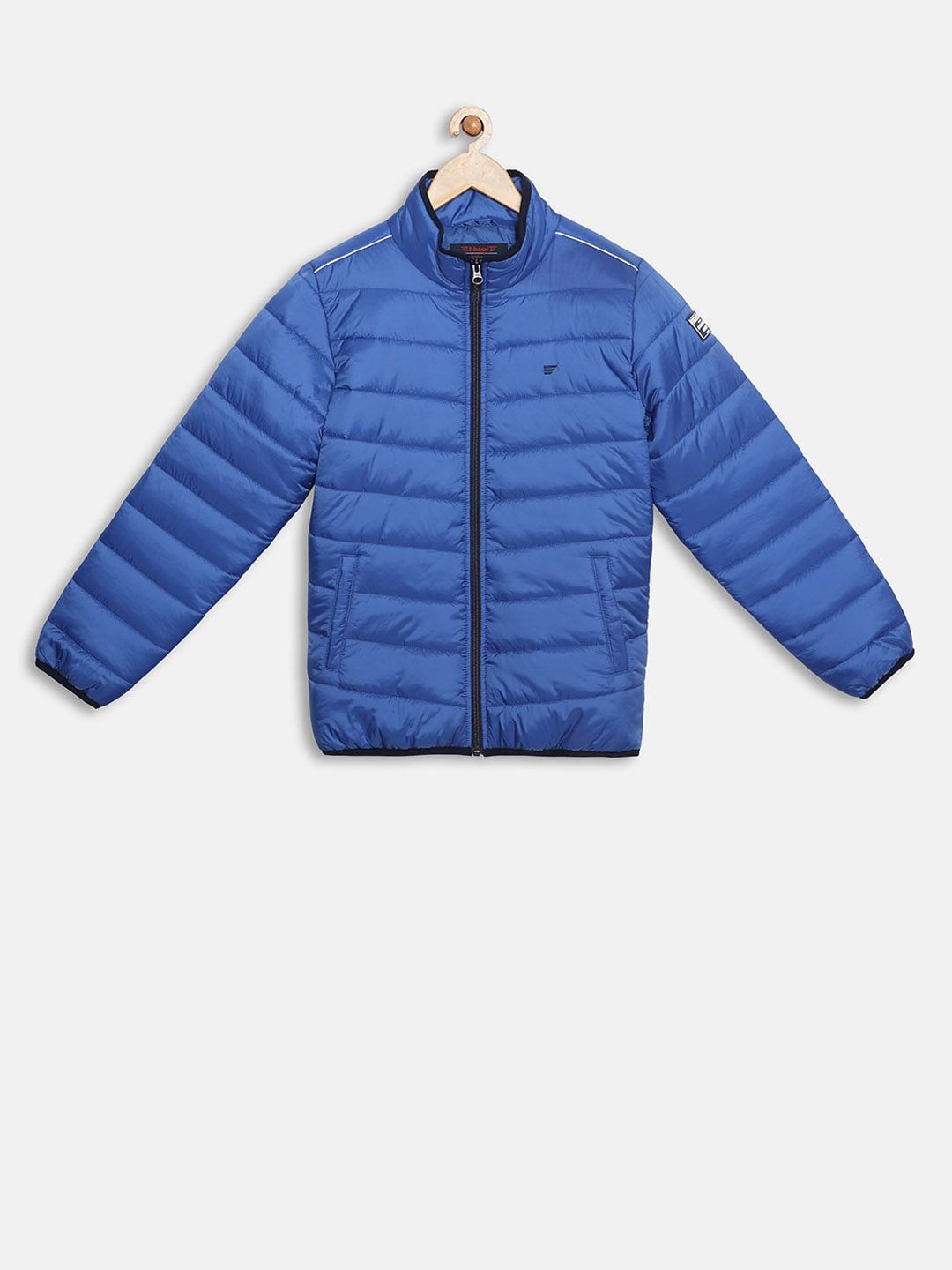 t-base Unisex Kids Blue Solid Lightweight Padded Jacket