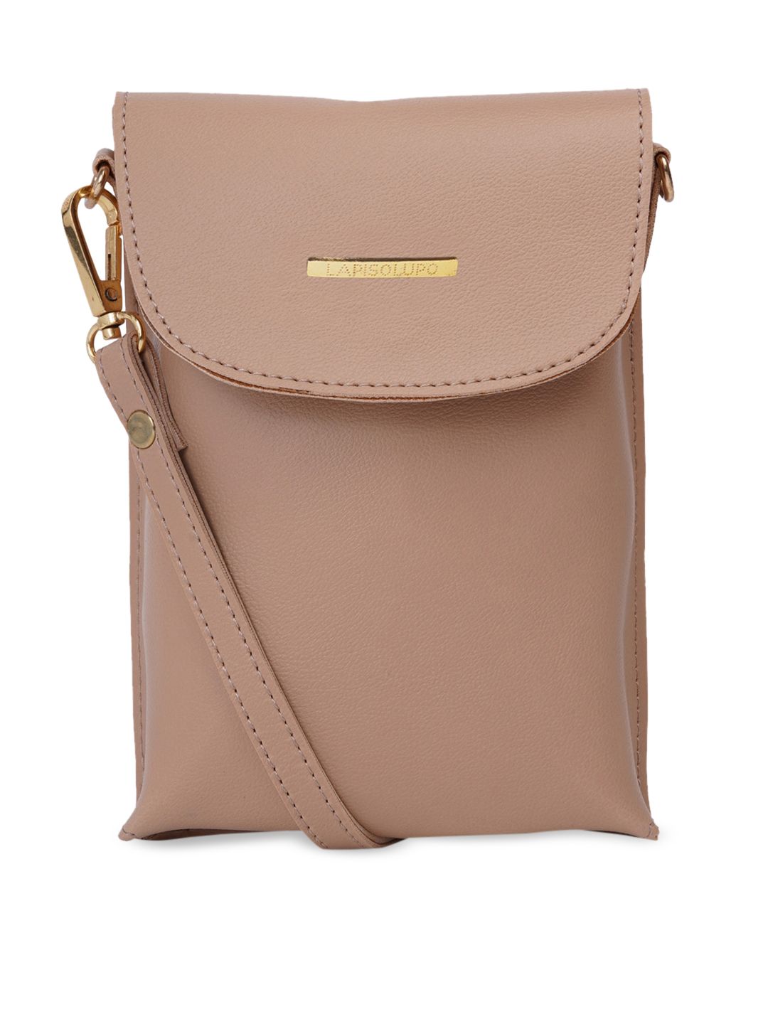 Lapis O Lupo Beige Solid Sling Bag