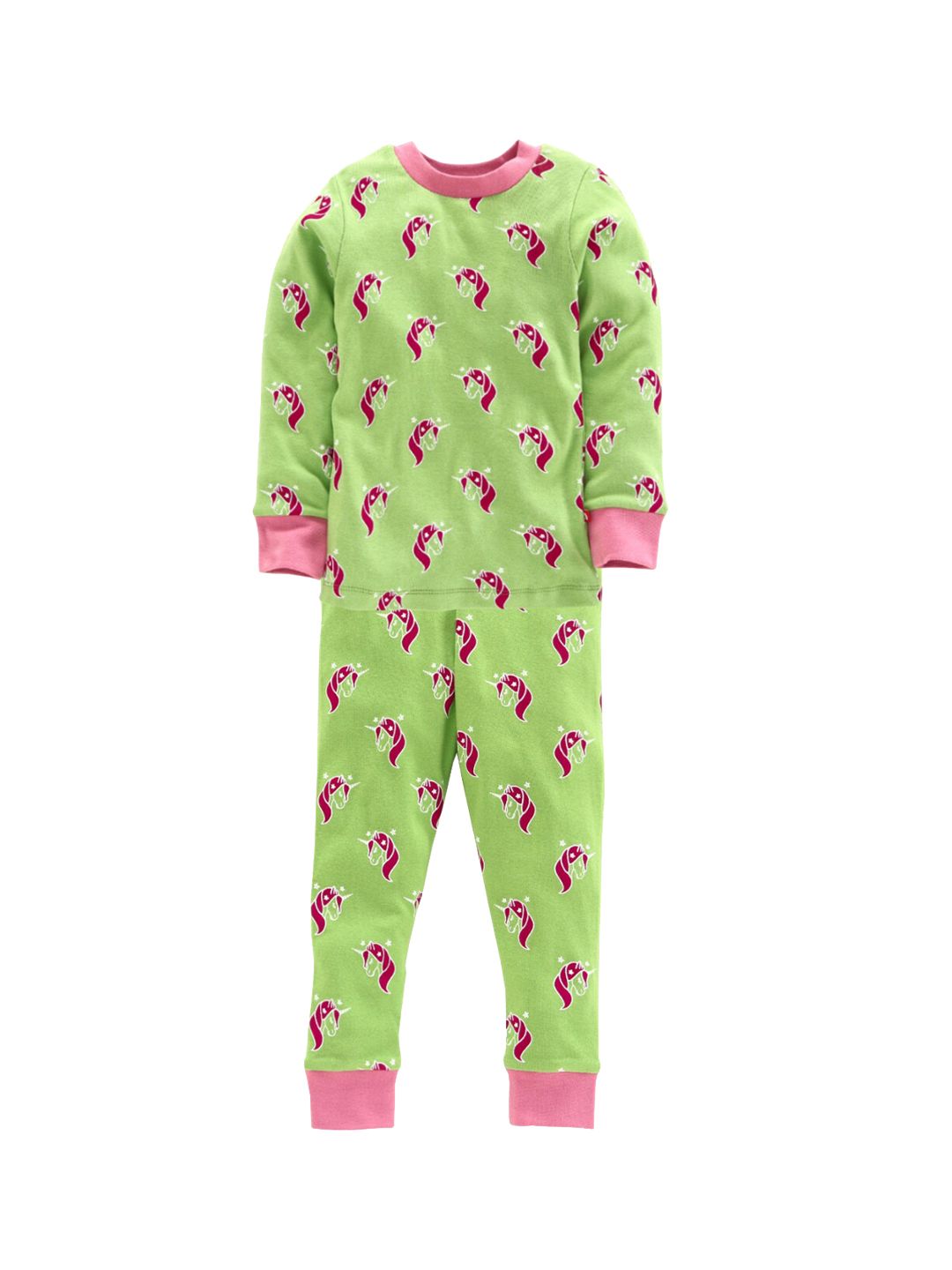 Buy Nino Bambino Girls Green & Pink Printed Organic Cotton T Shirt With Pyjamas -  - Apparel for Girls