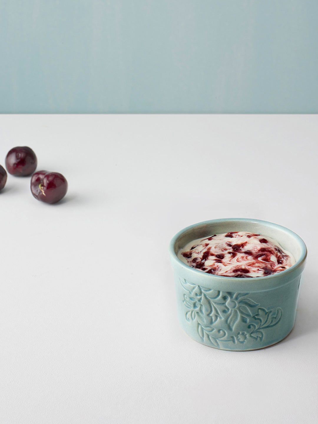 ellementry Blue Textured Ceramic Bowl